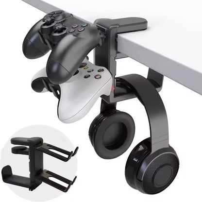 3-in-1 Gaming Headphone Stand - Adjustable Desk Mount with Controller Hook
