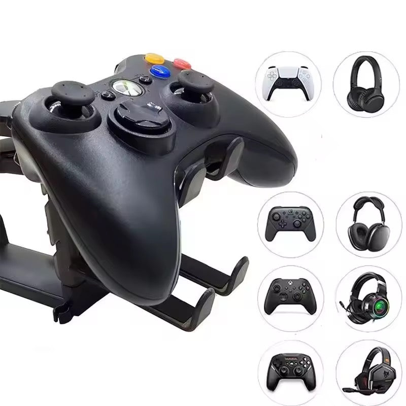 3-in-1 Gaming Headphone Stand - Adjustable Desk Mount with Controller Hook