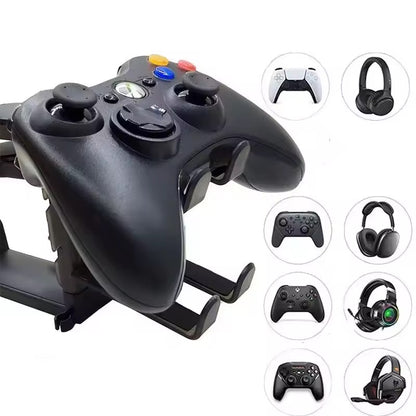3-in-1 Gaming Headphone Stand - Adjustable Desk Mount with Controller Hook