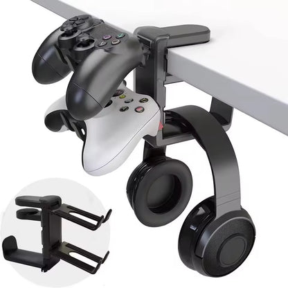 3-in-1 Gaming Headphone Stand - Adjustable Desk Mount with Controller Hook